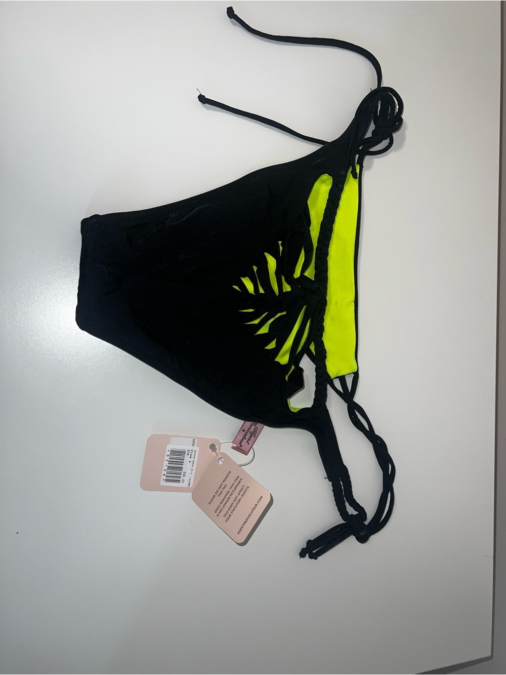 Agent Provocateur Black Bikini with Green Striped Cups New - Picture 6 of 8